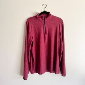 Gap Fit Red Heathered All Day Quarter 1/4 Zip Pullover - Medium